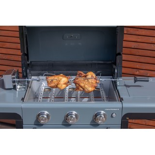 Set na rožnění Campingaz 2181640 - elektrický motor, jehla, vidlice, uchycení na gril, kryty hořáků